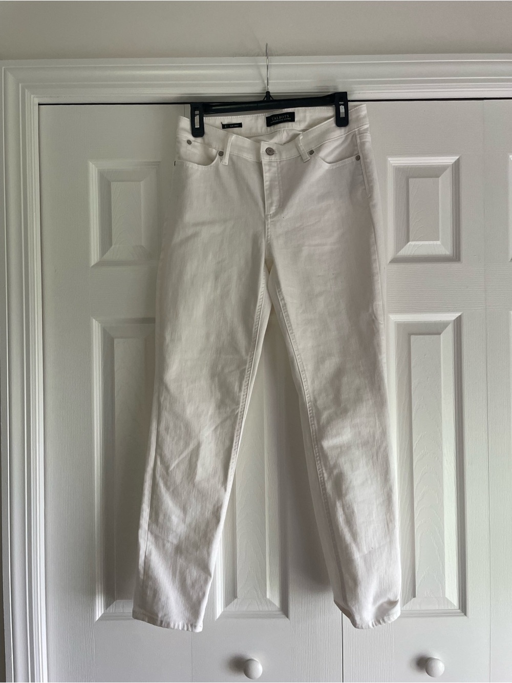 Talbots White Straight-Leg High-Rise Jeans